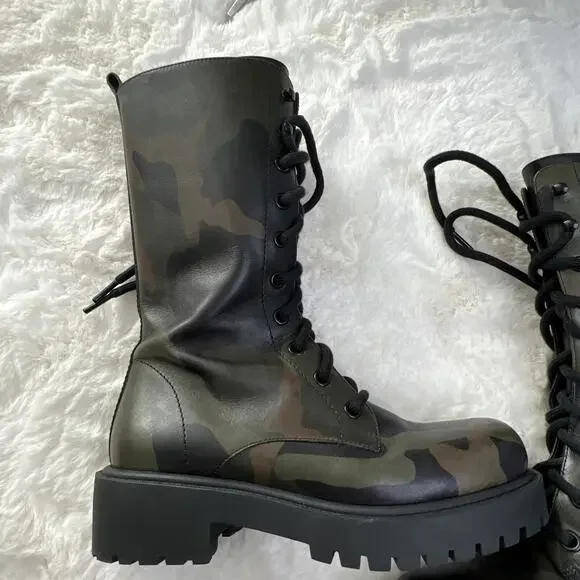 MICHAEL KORS-Military Boots/Calf High-Made in Italy-Worn 1x-No Box - Picture 16 of 16